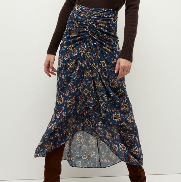 Veronica Beard Dresses & Skirts - Veronica Beard Sira Ruched Silk Skirt